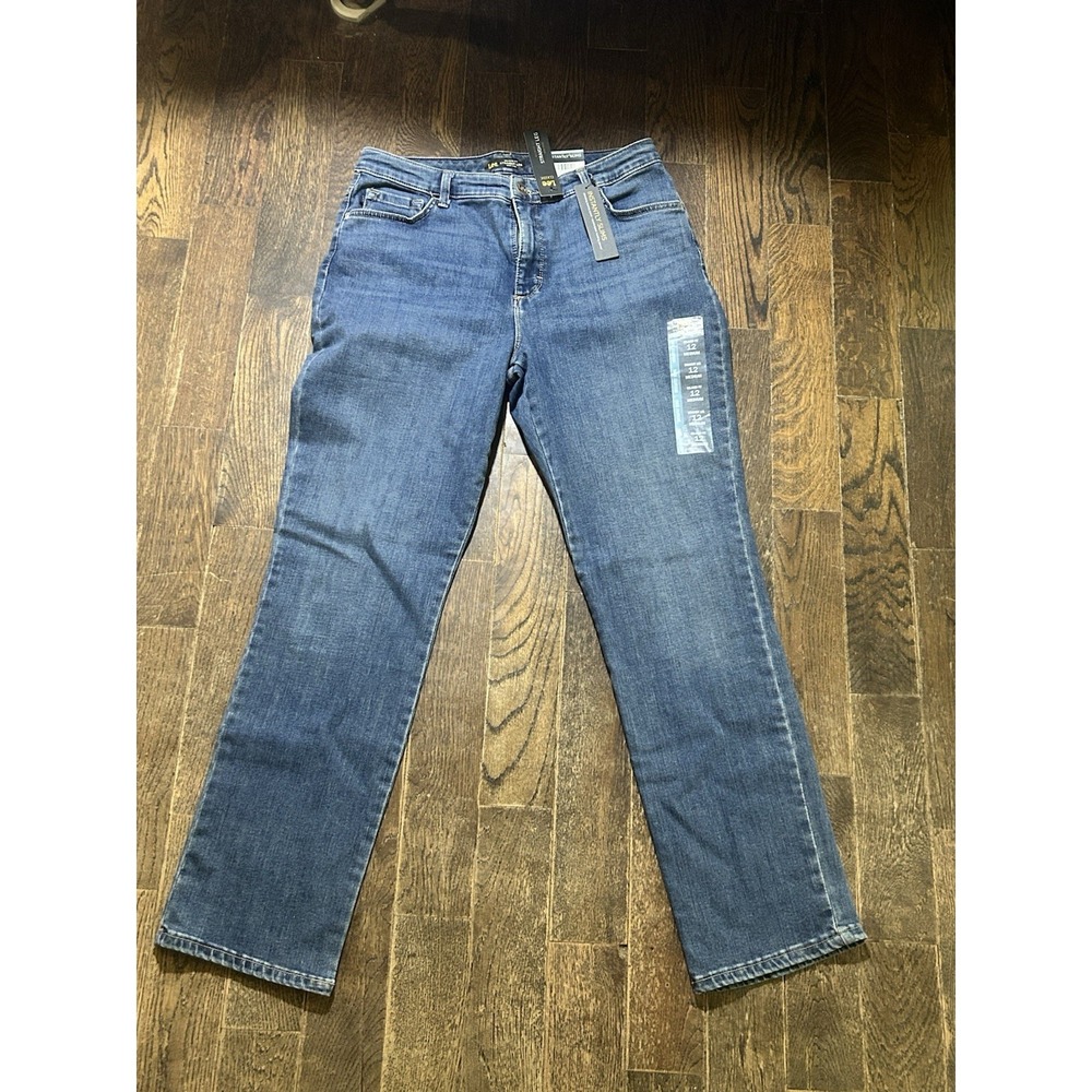 Lee Women's Instantly Slims You Relaxed Fit Straight Leg Jeans 12M NWT‎
